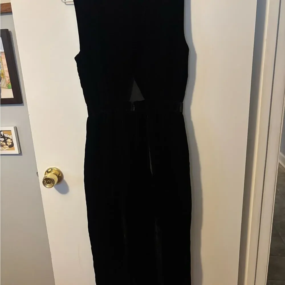 J. Crew Black Velvet Sleeveless Jumpsuit NWT - Picture 4 of 4